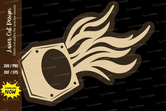 Flaming Music Speaker Ornament Laser Cut SVG File SVG Regulrcrative 