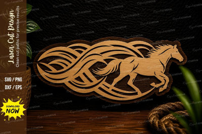 Flaming Running Horse Laser Cut Svg Design SVG Regulrcrative 