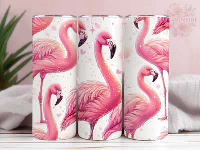 Flamingo 20oz Tumbler Wrap PNG, Pink Flamingo Glitter 20oz Skinny Tumbler Wrap, Straight & Tapered Tumbler Wrap, Instant Digital Download Sublimation Li Zamperini 