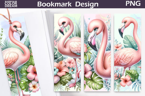 Flamingo Bookmark | Cute Flamingo Bookmark Sublimation WatercolorColorDream 