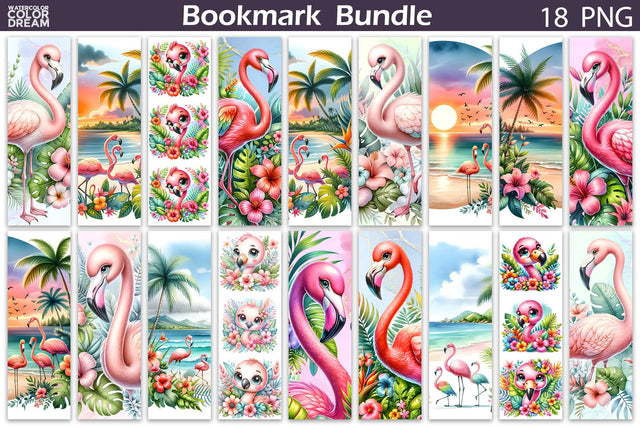 Flamingo Bookmark | Cute Flamingo Bookmark Sublimation WatercolorColorDream 
