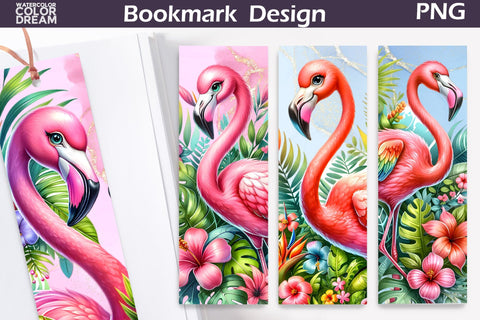 Flamingo Bookmark | Cute Flamingo Bookmark Sublimation WatercolorColorDream 