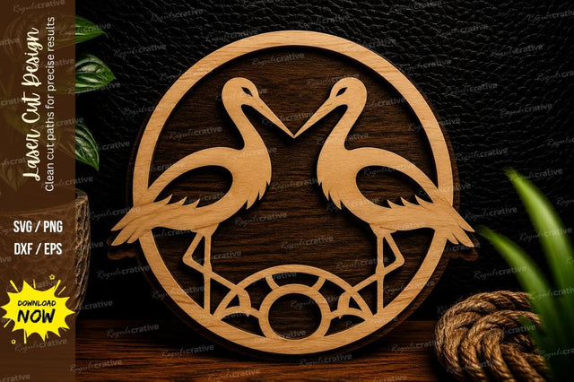 Flamingo Circle Silhouette Laser Cut Svg Design SVG Regulrcrative 