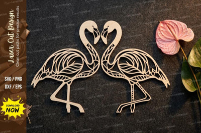 Flamingo Couple Frame Laser Cut, flamingo svg, flamingo couple svg SVG Regulrcrative 