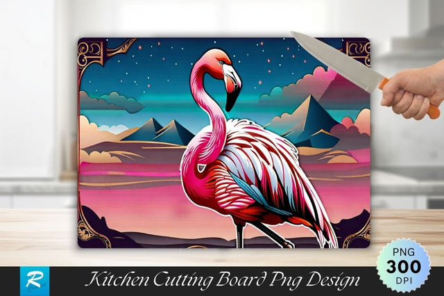 Flamingo Cutting Board PNG Design Sublimation Regulrcrative 