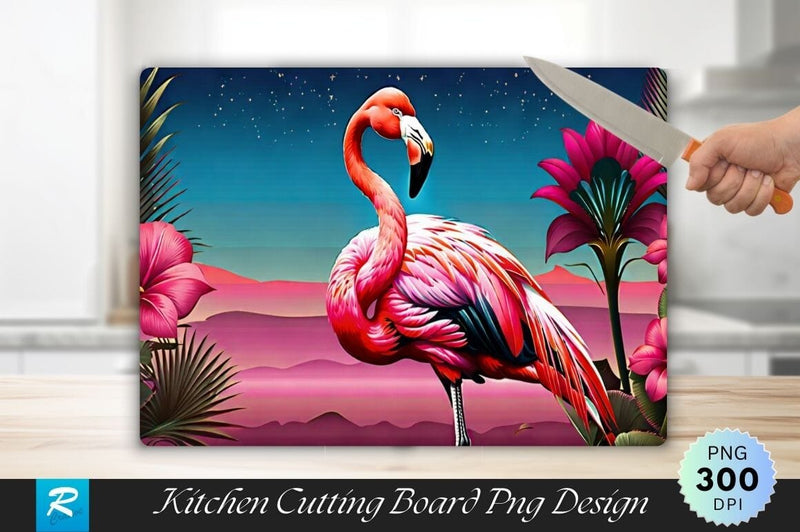 Flamingo Cutting Board PNG Design Sublimation Regulrcrative 