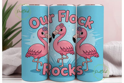 Flamingo Flock 20oz Tumbler Wrap Sublimation PixelChick 