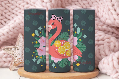 Flamingo Floral 20oz Tumbler Wrap Sublimation DesignSVG 