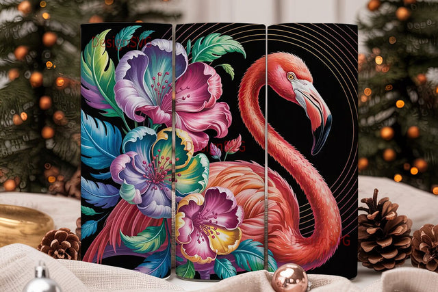 Flamingo Floral Fantasy 20oz Tumbler Sublimation DesignSVG 
