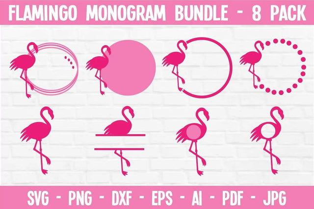 Flamingo Frames SVG Bundle | Tropical Summer Cut Files | 16 Design Frame Bundle | Cricut Silhouette Ready SVG The SVG Stop 