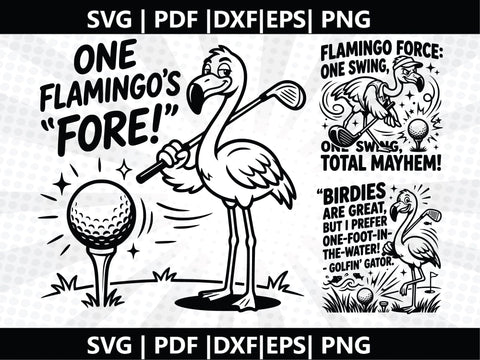 flamingo funny humour golfer quotes SVG SVG Johan Ru designs 