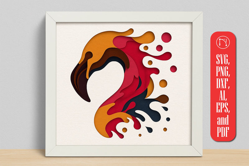 Flamingo Head Multilayer 3D Shadow Box SVG SVG MD JOYNAL ABDIN 