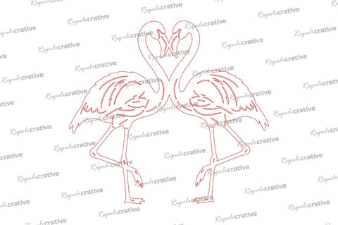 Flamingo Heart Laser Cut Flamingo Heart Laser Cut Design – Romantic Tropical Birds Outline for Craft & Décor SVG Regulrcrative 