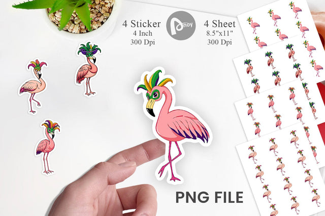 Flamingo Mardi Gras Vol 2 Sticker Sublimation artnoy 