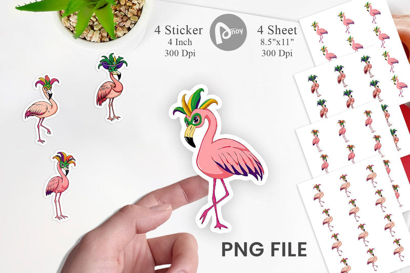 Flamingo Mardi Gras Vol 2 Sticker Sublimation artnoy 