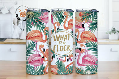Flamingo Positive Affirmations 20 oz Skinny Tumbler Sublimation Design Digital Download PNG Sublimation Rabbitmakies 