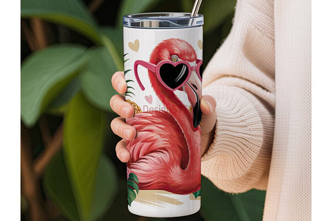 Flamingo Summer 20oz Tumbler Wrap Sublimation DesignSVG 