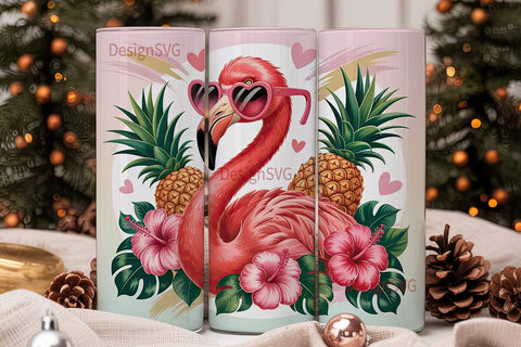 Flamingo Summer 20oz Tumbler Wrap Sublimation DesignSVG 