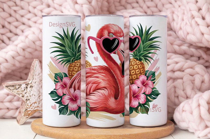 Flamingo Summer 20oz Tumbler Wrap Sublimation DesignSVG 