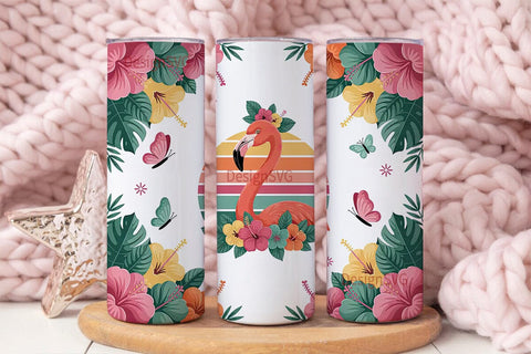 Flamingo Sunset 20oz Tumbler Wrap Sublimation DesignSVG 