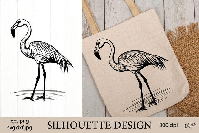Flamingo SVG Design. Flamingo Tattoo SVG, PNG. Silhouette Design SVG Olga Terlyanskaya 