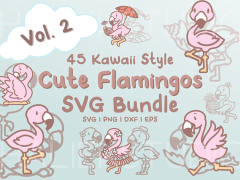 Flamingo SVG Design Set SVG HalieKStudio 