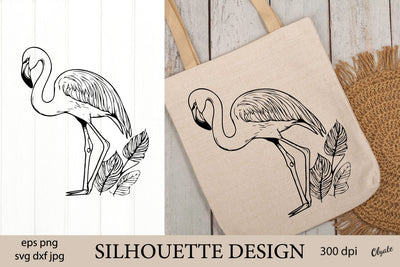 Flamingo Tattoo SVG, PNG. Flamingo Silhouette Design SVG SVG Olga Terlyanskaya 