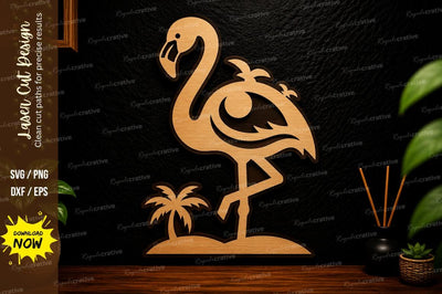 Flamingo Tropical Laser Cut SVG Design SVG Regulrcrative 