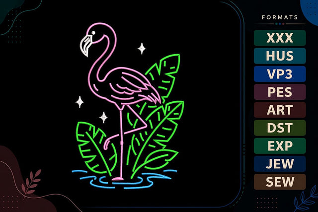 Flamingo Tropical Summer Bird Embroidery Design Embroidery/Applique DESIGNS sg embroidery 
