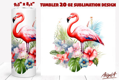 Flamingo tumbler wrap / pink flamingo sublimation Sublimation Angelina Semenova 