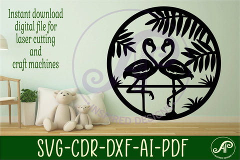 Flamingo wall art sign, SVG file SVG APInspireddesigns 