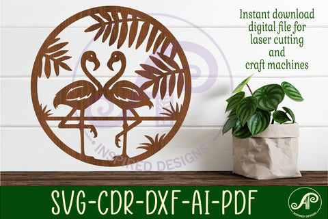 Flamingo wall art sign, SVG file SVG APInspireddesigns 