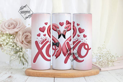 Flamingo XOXO 20oz Tumbler Wrap Sublimation sassyprint 
