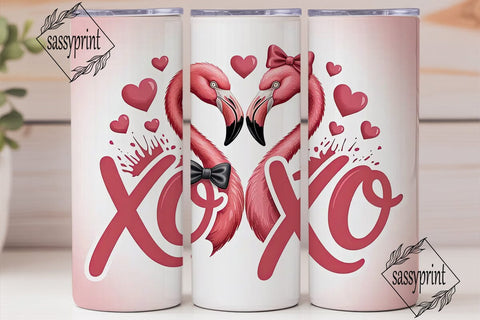 Flamingo XOXO 20oz Tumbler Wrap Sublimation sassyprint 