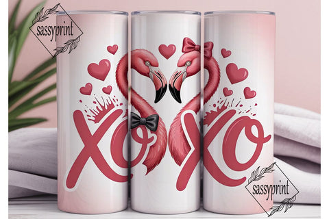 Flamingo XOXO 20oz Tumbler Wrap Sublimation sassyprint 