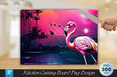 Flamingos Background Cutting Board Sublimation Regulrcrative 