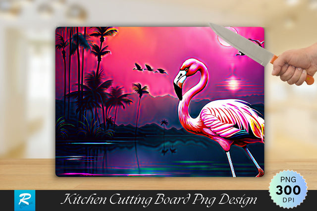 Flamingos Background Cutting Board Sublimation Regulrcrative 