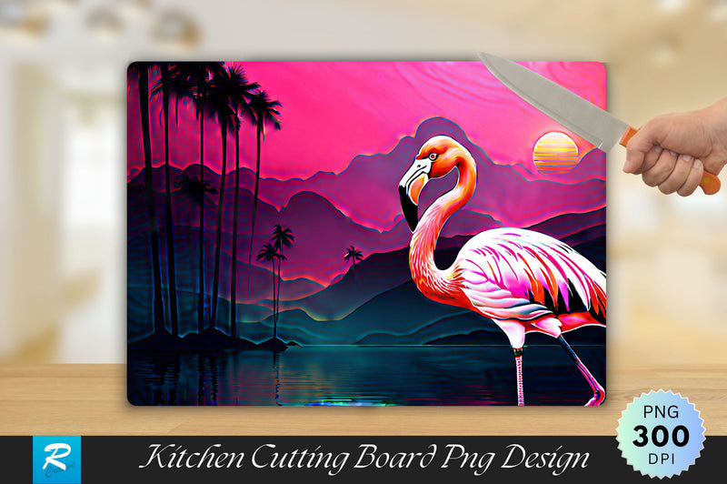 Flamingos Background Cutting Board Sublimation Regulrcrative 