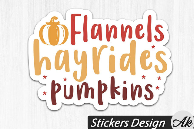 Flannels hayrides pumpkins Stickers Design SVG akazaddesign 