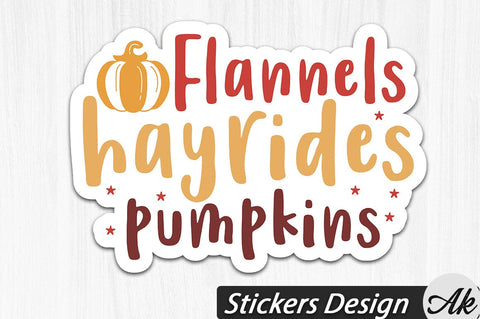 Flannels hayrides pumpkins Stickers Design SVG akazaddesign 