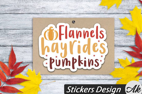 Flannels hayrides pumpkins Stickers Design SVG akazaddesign 