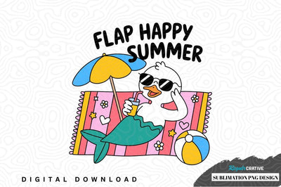 Flap happy summer sublimation png design Sublimation Regulrcrative 