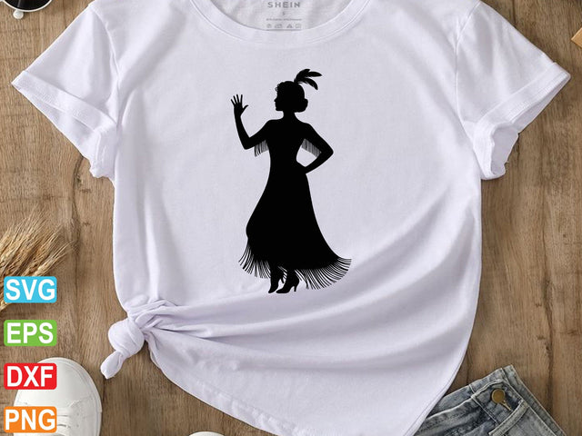 Flapper Girls Svg, Flapper Girl Silhouette, Flapper Girls Dxf SVG Creativeart88 