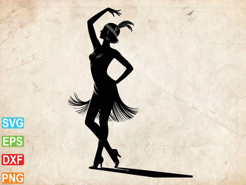 Flapper Girls Svg, Flapper Girl Silhouette, Flapper Girls Dxf SVG Creativeart88 