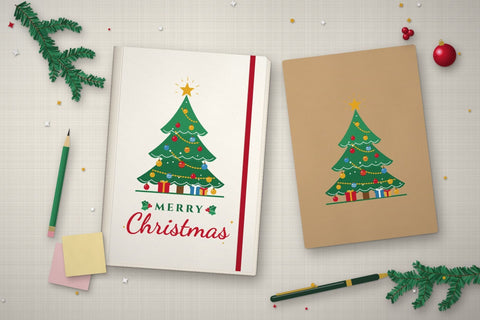 Flat Merry Christmas Tree SVG SVG ampersand 