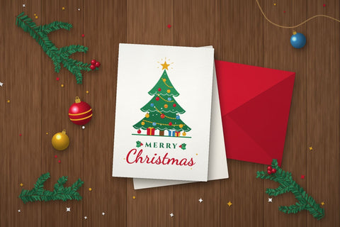 Flat Merry Christmas Tree SVG SVG ampersand 