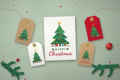 Flat Merry Christmas Tree SVG SVG ampersand 