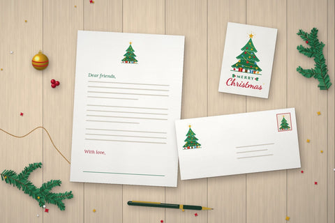 Flat Merry Christmas Tree SVG SVG ampersand 