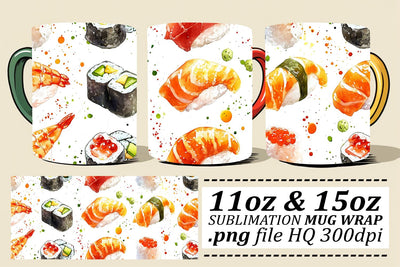 Flavor Fiesta Fast Food Pattern Wrap for Mugs Sublimation afrosvg 