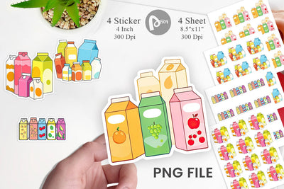 Flavored Milk Carton Sticker Sublimation artnoy 